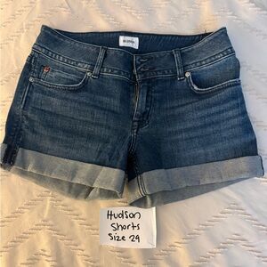 Hudson Jeans Women's Dark Blue Cuffed Denim Shorts